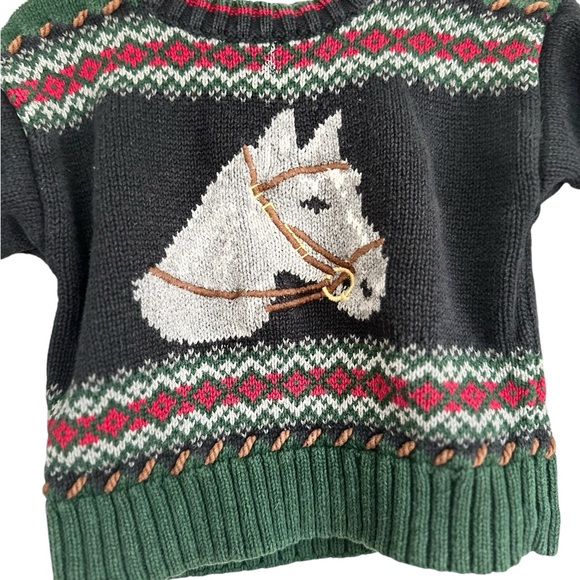 VINTAGE Kitestrings Horse Equestrian Toddler Sweater - Picture 3 of 11